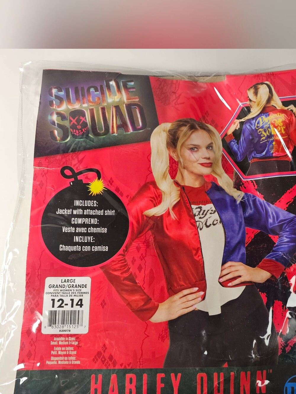 Rubie’s Suicide Squad Harley Quinn Costume Adult Women’s Large 12-14 DC
